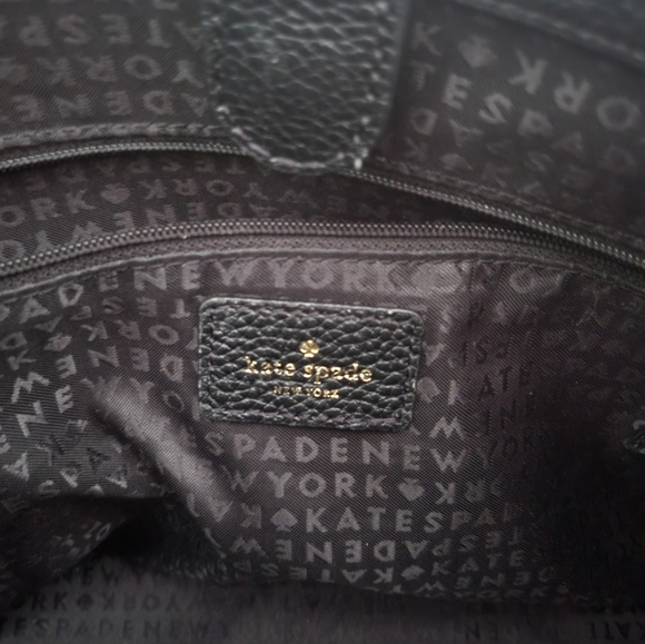 Kate Spade Black Leather Leighann Satchel / Tote Handbag (Mulberry Street) - Picture 8 of 14